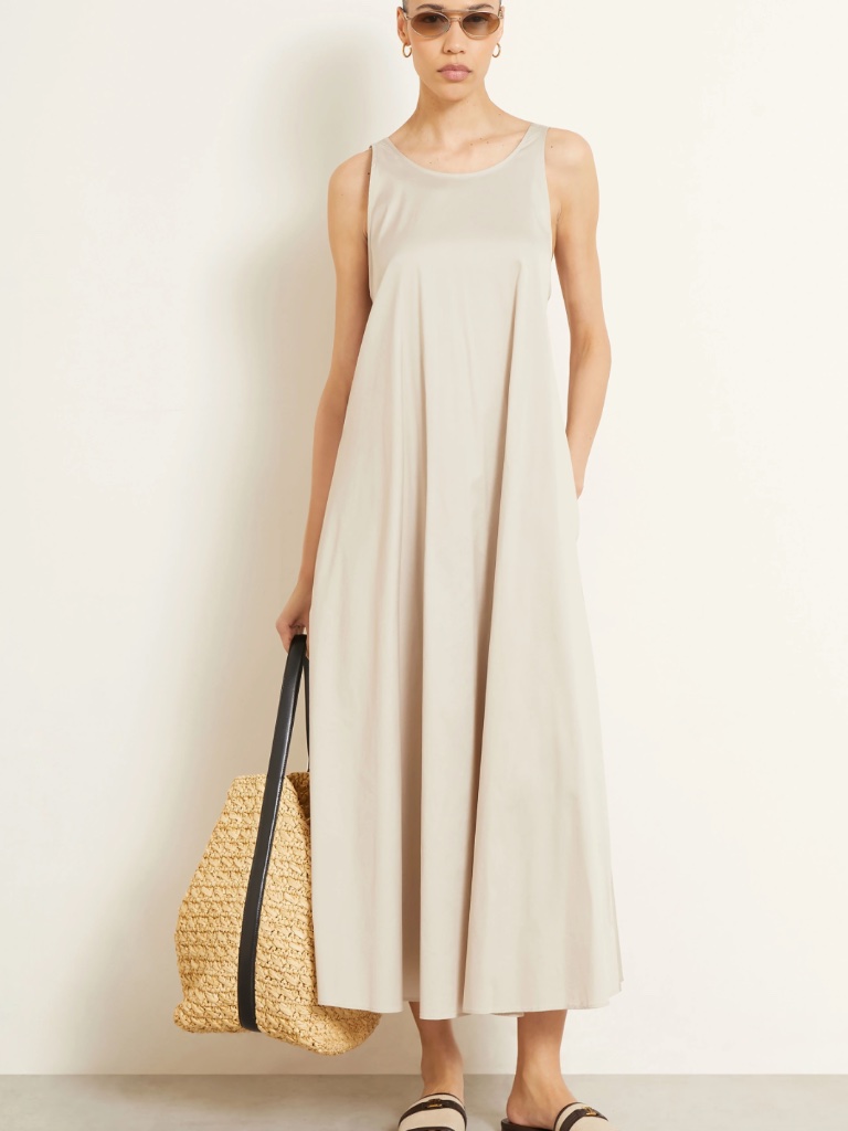 Nwt Max Mara Beachwear ‘Seta’ Cotton-Blend Taffeta Maxi Dress Size 6
